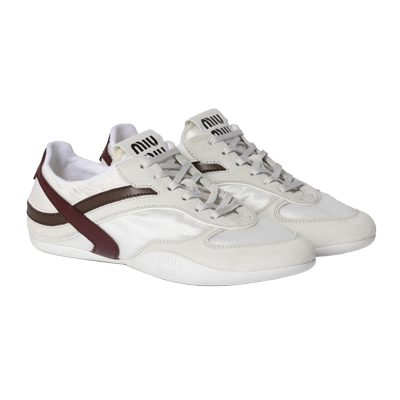 miu miu Gymnasium technical fabric and suede sneakers