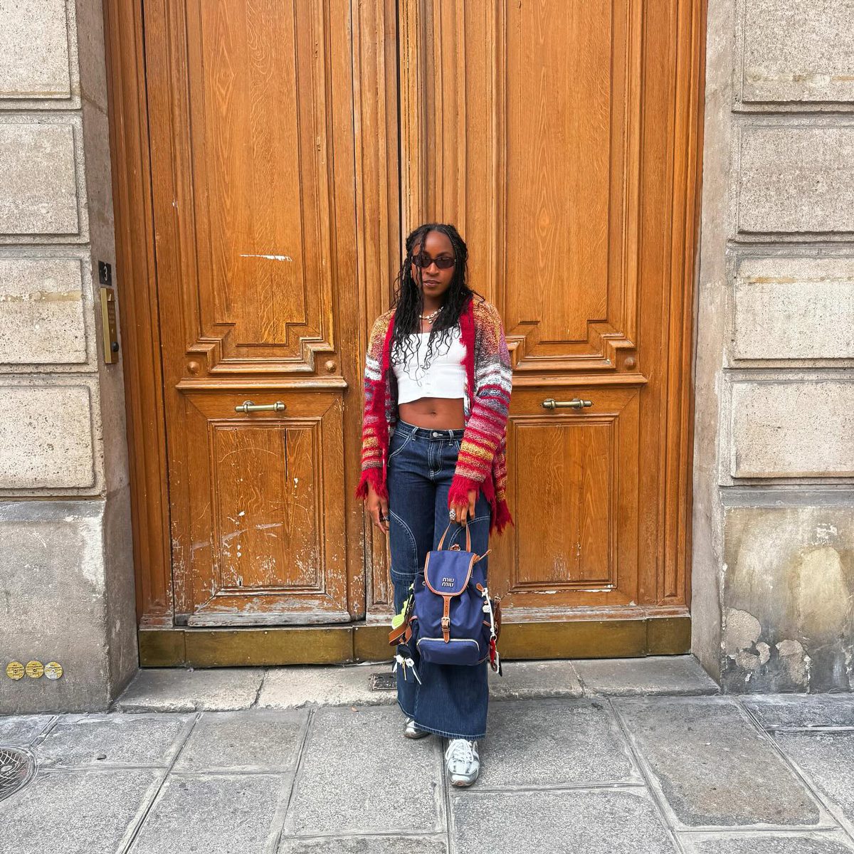 Coco Gauff Miu Miu Canvas and Leather Backpack