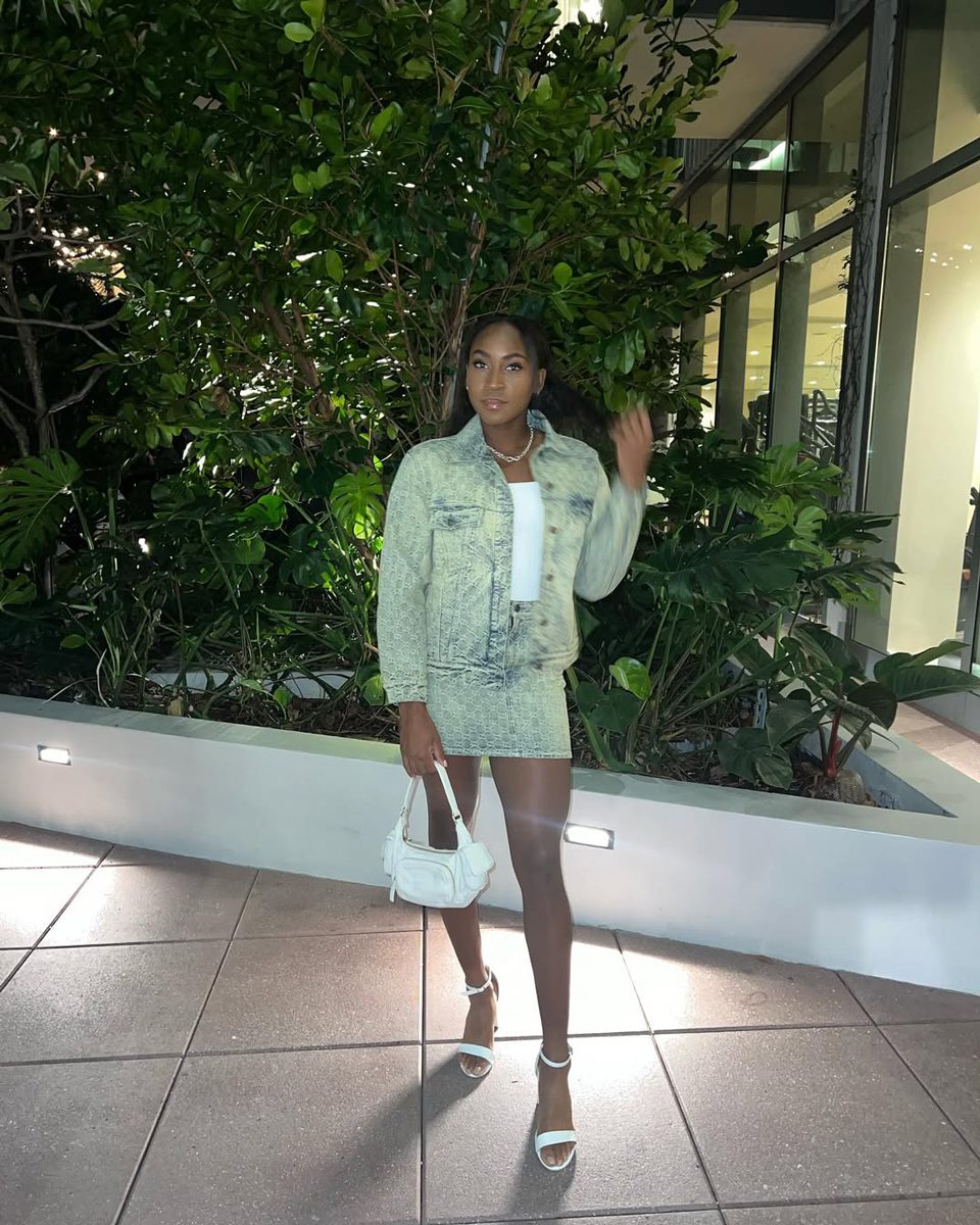 Coco Gauff Miu Miu Nappa Leather Pocket Bag