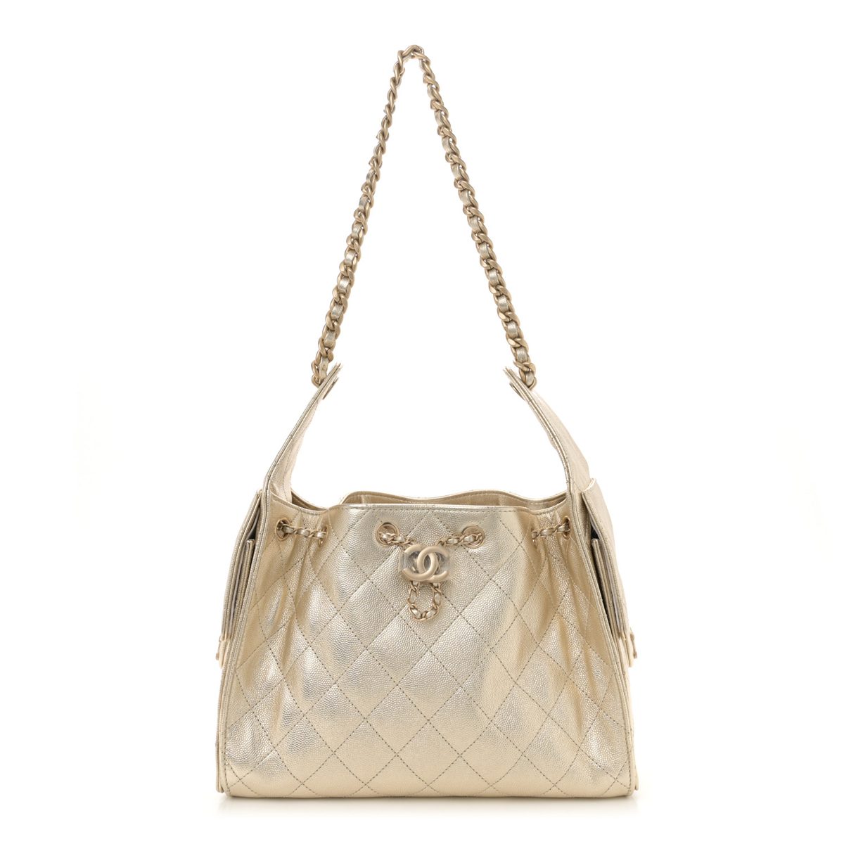 chanel Metallic Caviar Quilted Small Chanel 25 Hobo Gold chanel Metallic Caviar Quilted Small Chanel 25 Hobo Gold