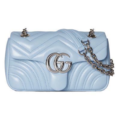 gucci GG Marmont small shoulder bag light blue