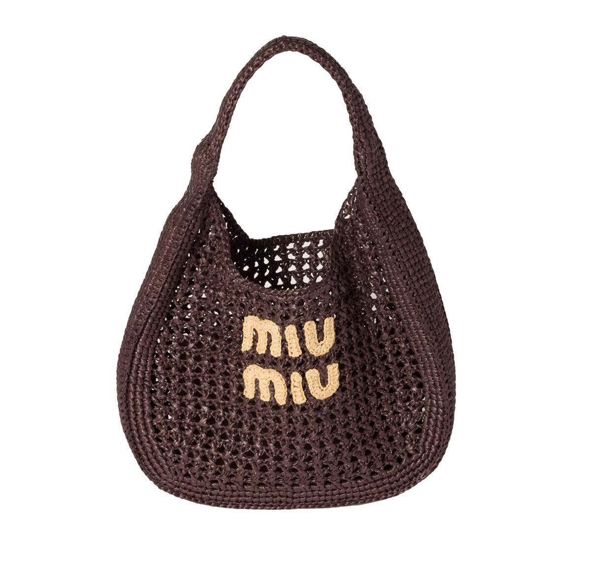 miu miu Raffia effect woven hobo bag miu miu Raffia effect woven hobo bag