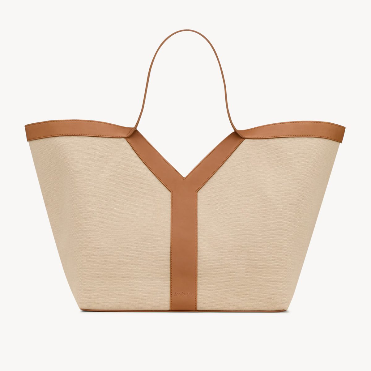 saint laurent Y TOTE IN CANVAS AND LEATHER