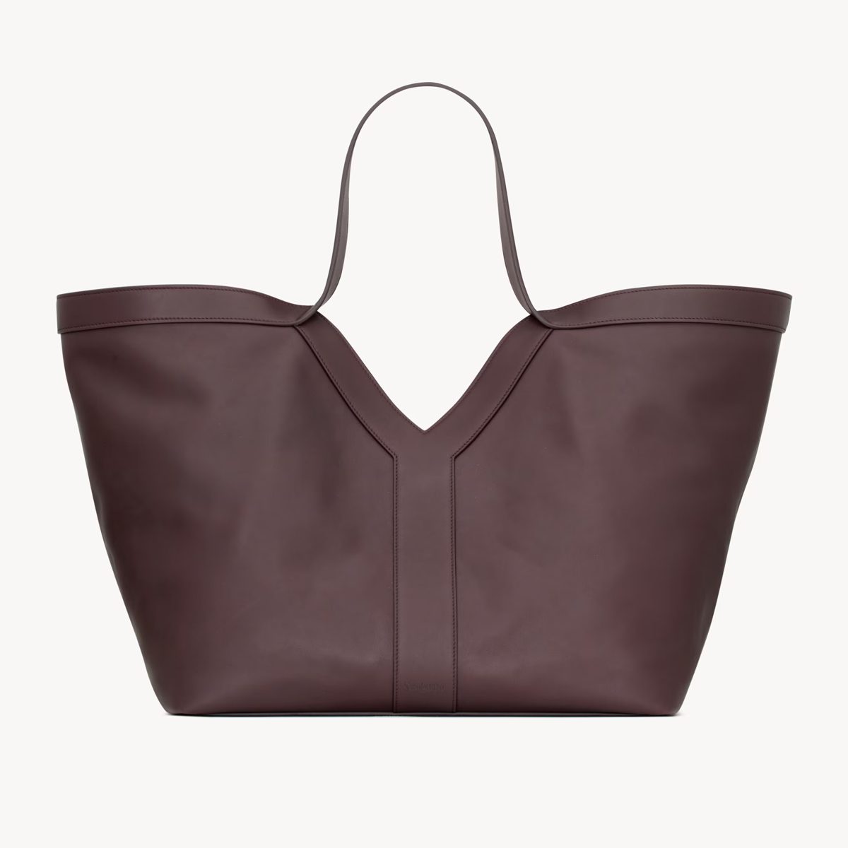 saint laurent Y tote in leather purple brown