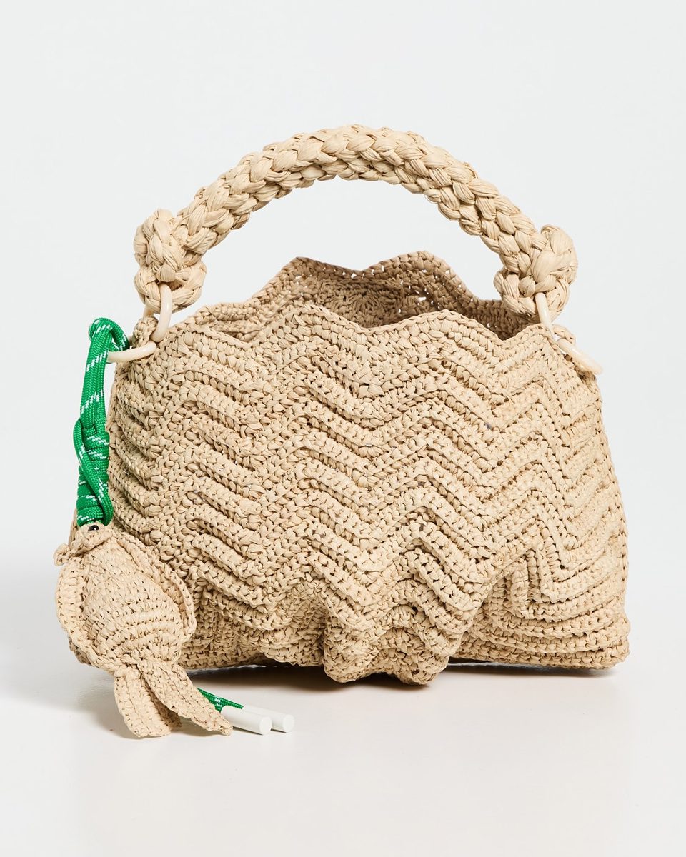 ALE?MAIS Horizon Raffia Shell Crossbody Bag