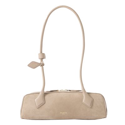 ALAI?A Le Teckel small leather trimmed suede shoulder bag