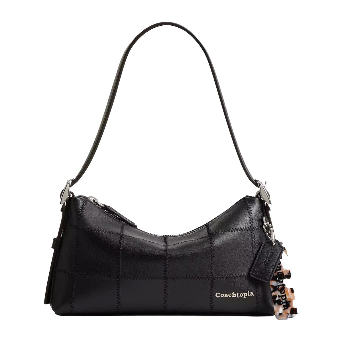 Alter Ego Small Slouchy Shoulder Bag In Checkerboard Upcrafted Leather