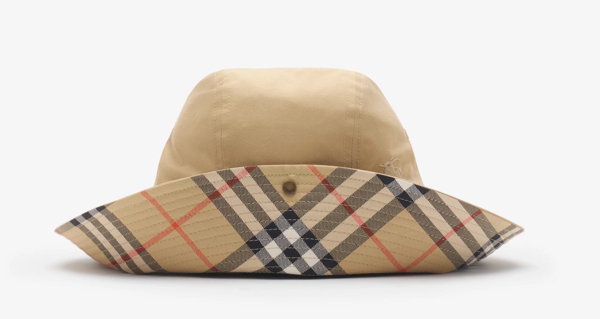 Burberry Check Brim Gabardine Hat