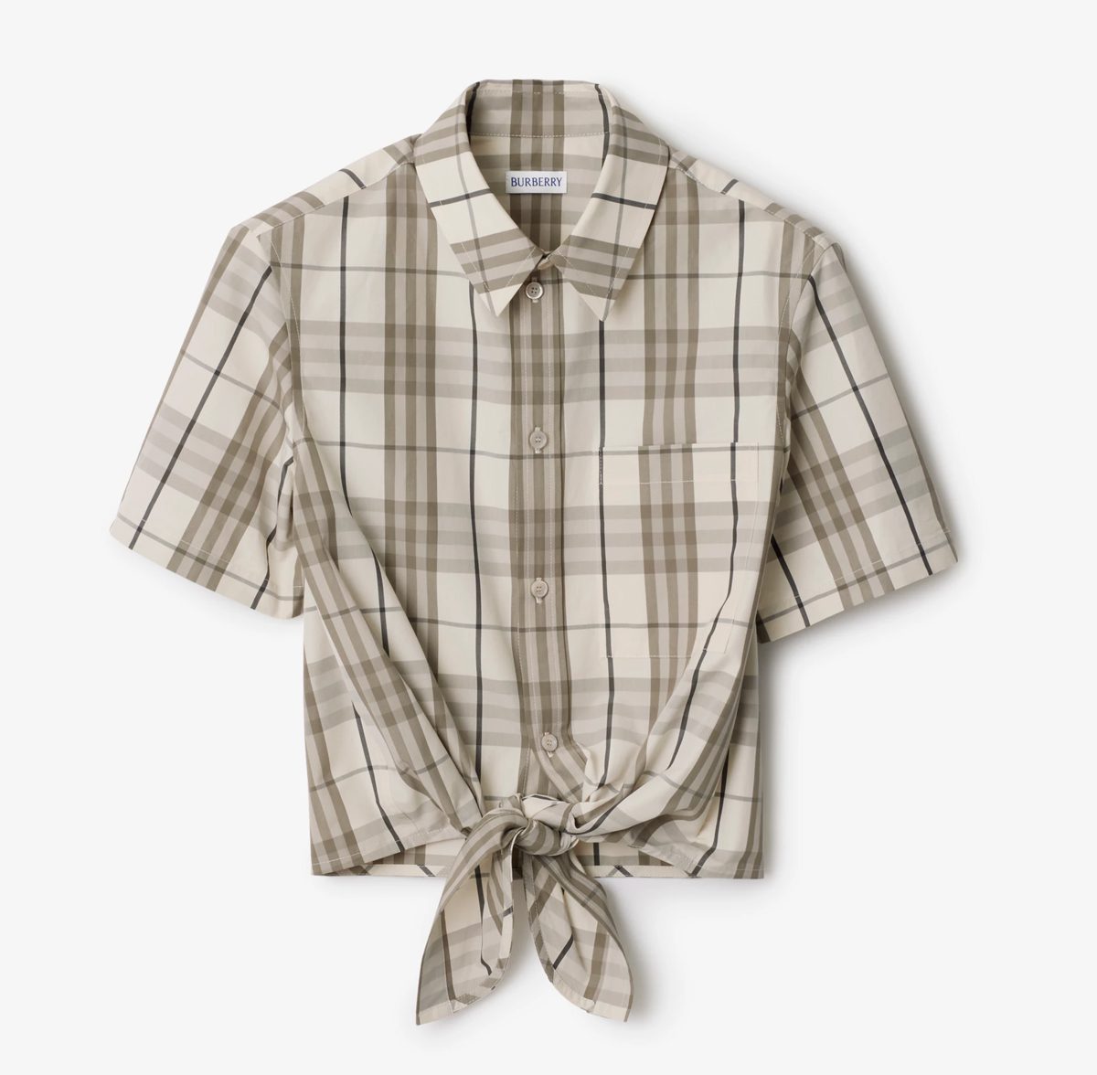 Burberry Cropped Check Cotton Shirt