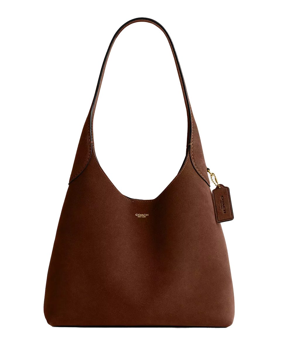 Coach Brooklyn Shoulder Bag 28 in Warm Brown Suede