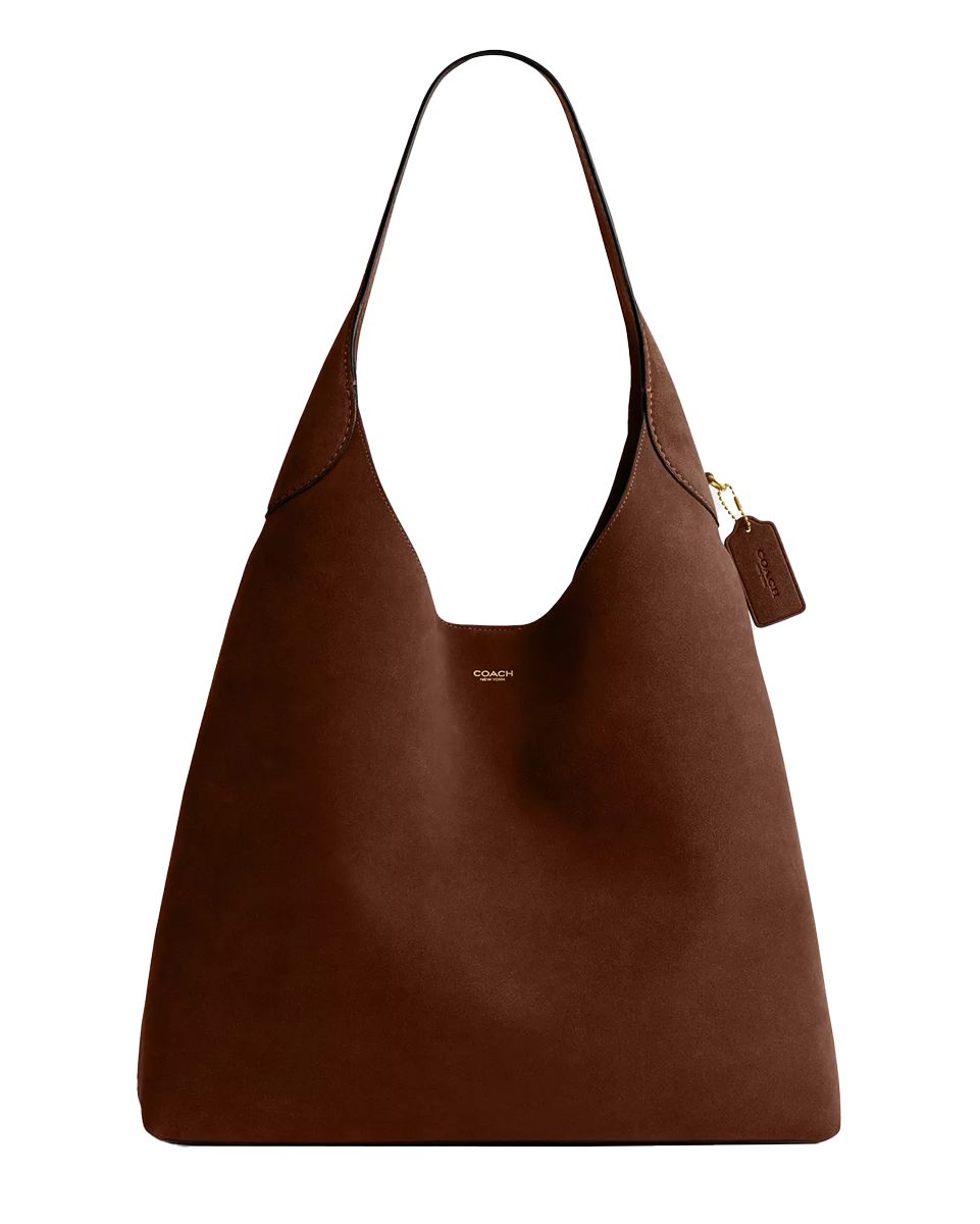 Coach Brooklyn Shoulder Bag 39 in Suede Warm Brown