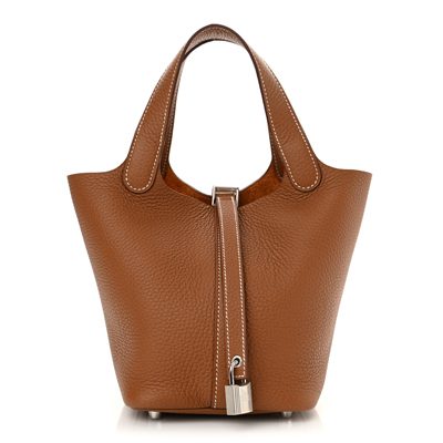Hermes Taurillon Clemence Picotin Lock 18 PM Gold