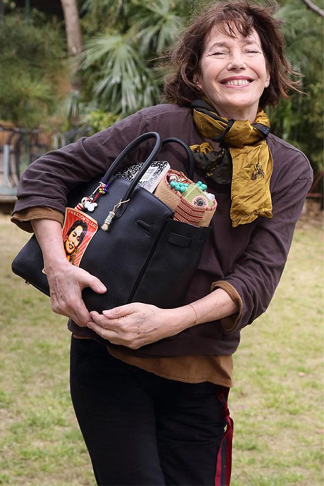 Jane Birkin with Hermes Birkins