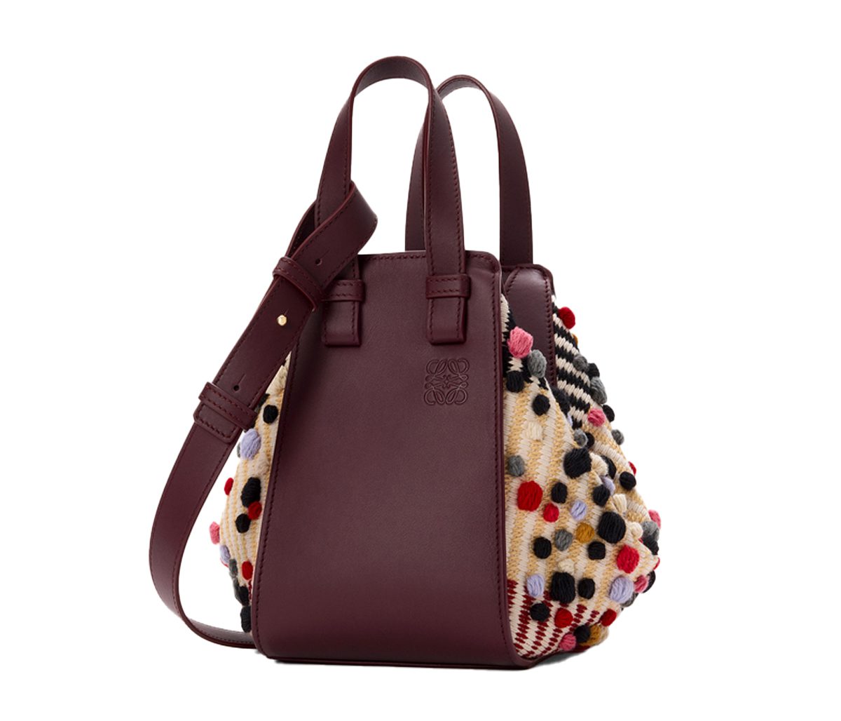 Loewe Compact Hammock bag in embroidered textile Loewe Compact Hammock bag in embroidered textile