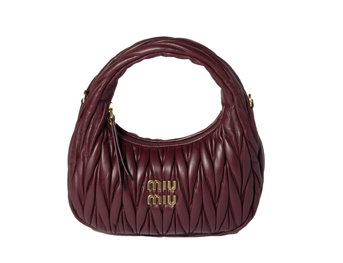 Miu Miu Wander matelasse? nappa leather hobo bag Miu Miu Wander matelasse? nappa leather hobo bag