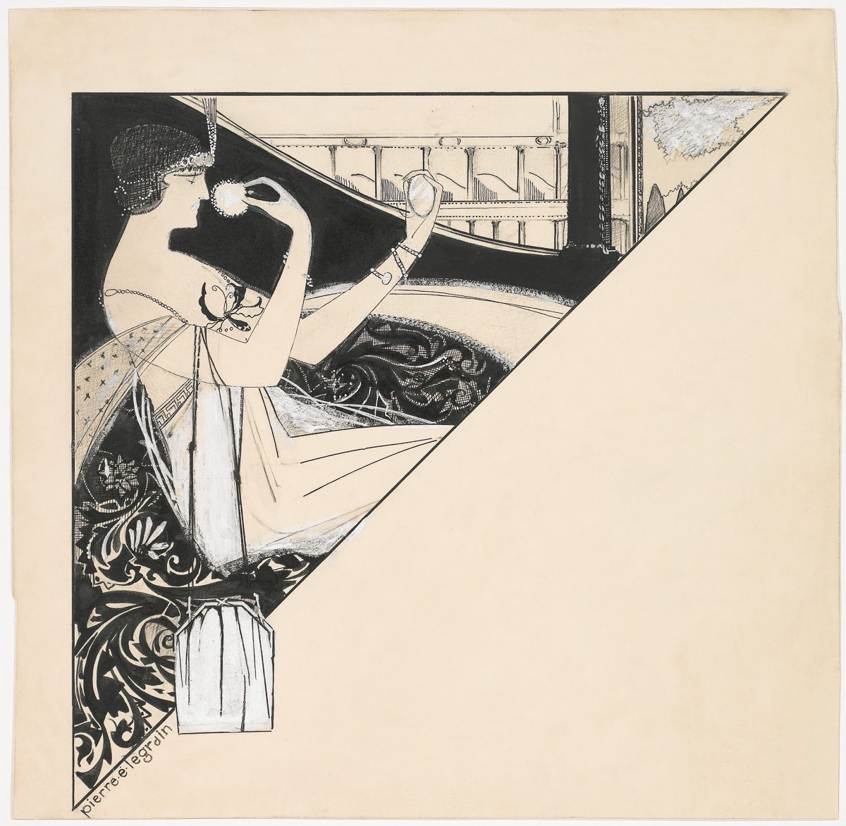 WOMAN POWDERING HER NOSE PIERRE EMILE LEGRAIN, 1910
