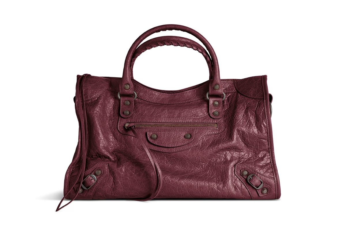 balenciaga Women s Le City Bag Medium in Dark Burgundy balenciaga Women s Le City Bag Medium in Dark Burgundy