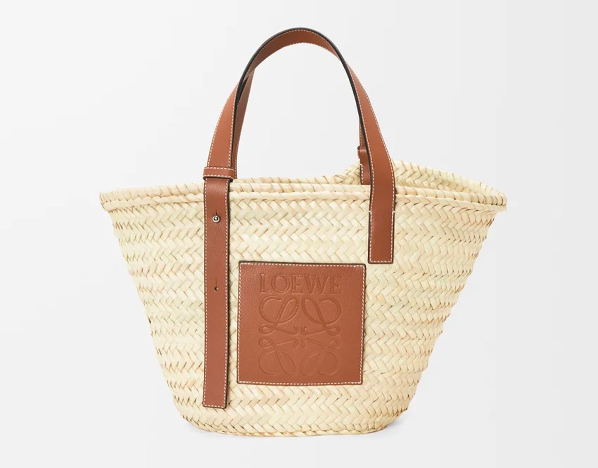 loewe Basket in palm leaf and calfskin loewe Basket in palm leaf and calfskin