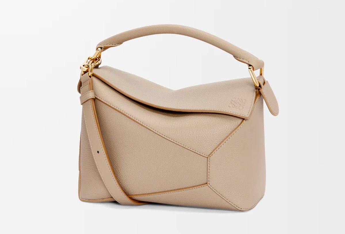loewe Small Puzzle Edge bag in soft grained calfskin in sand loewe Small Puzzle Edge bag in soft grained calfskin in sand
