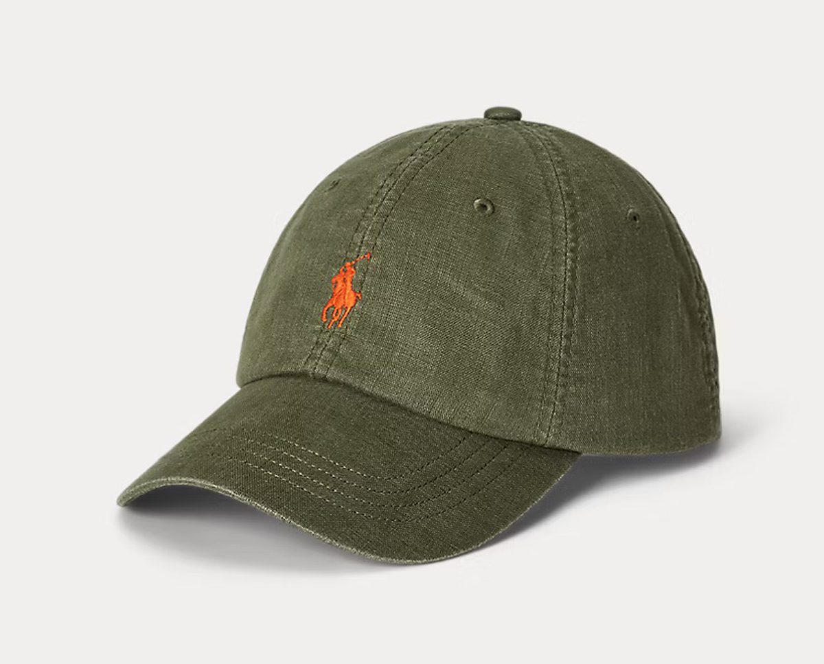ralph lauren Linen Ball Cap olive