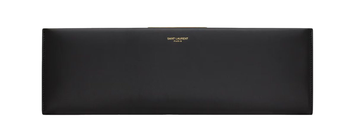 saint laurent MIDNIGHT large clutch in smooth leather