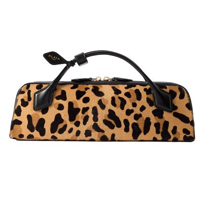 ALAI?A Le Teckel leather trimmed leopard print calf hair clutch