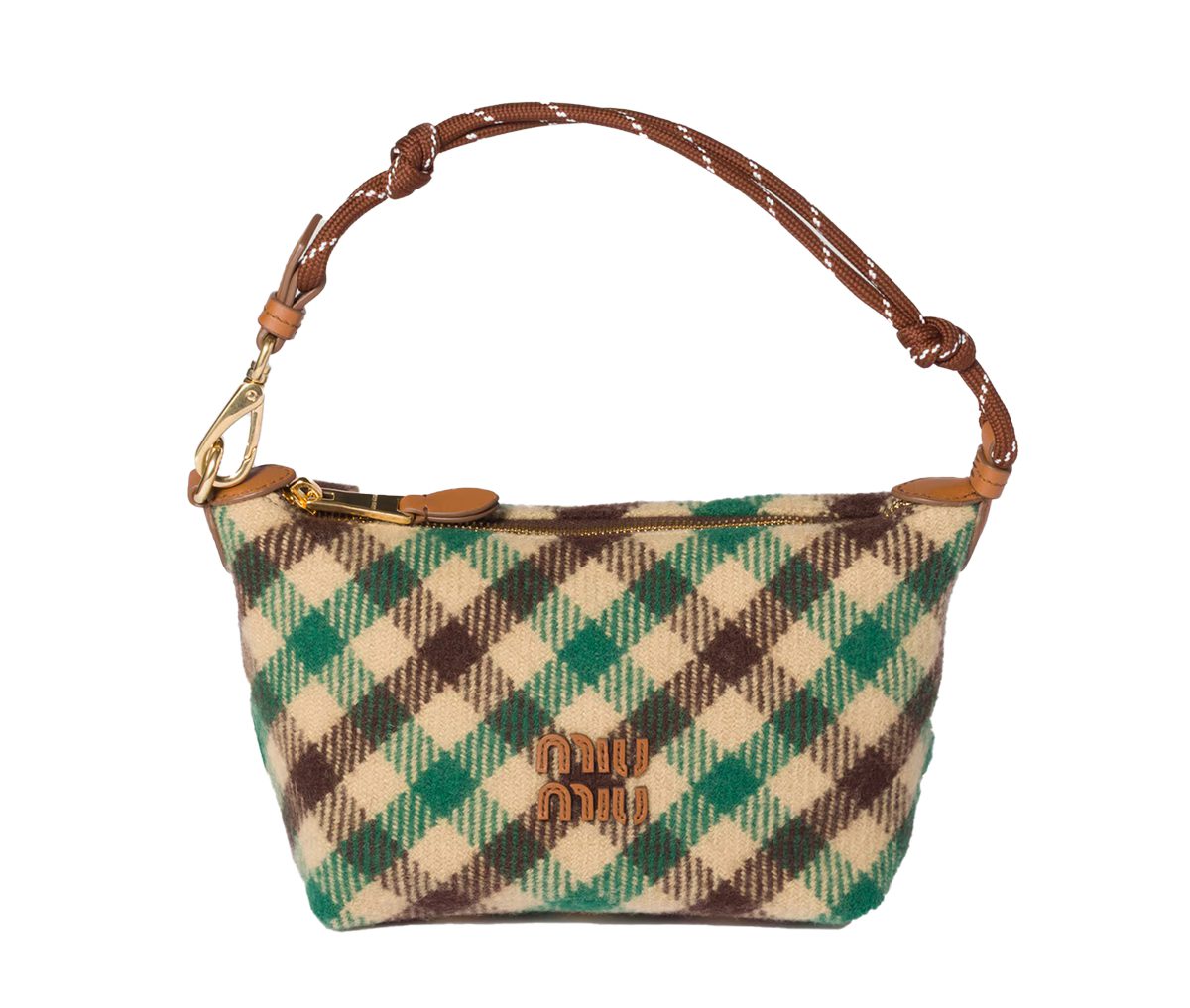 Miu Miu Plaid wool pouch