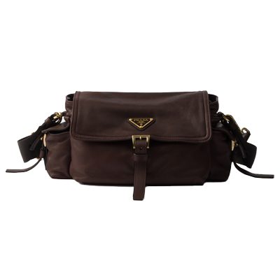 Prada Explore medium nappa leather shoulder bag with flap