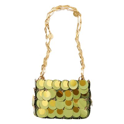 RABANNE Sparkle sequined satin shoulder bag