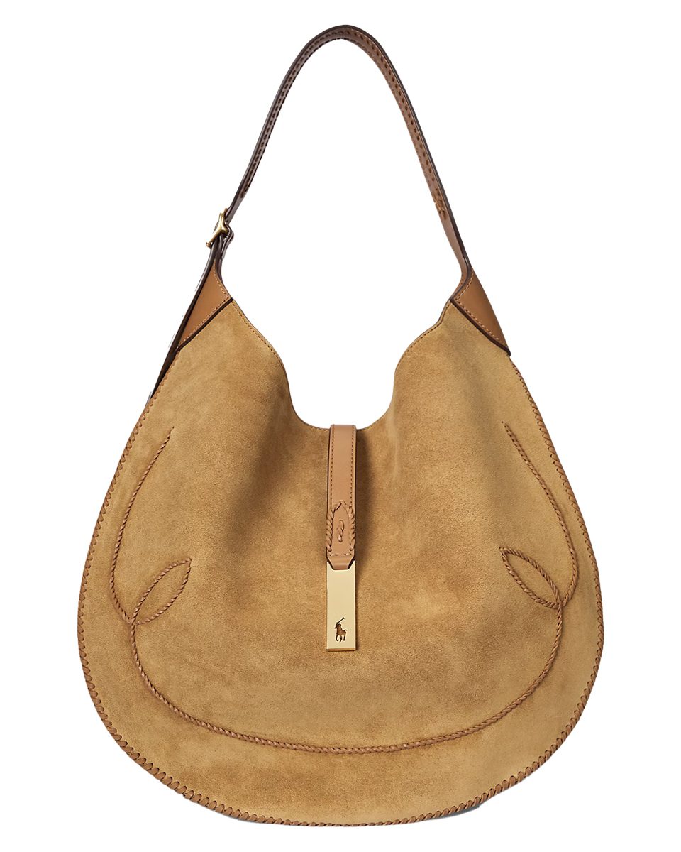 Ralph Lauren Polo ID Suede Western Large Shoulder Bag