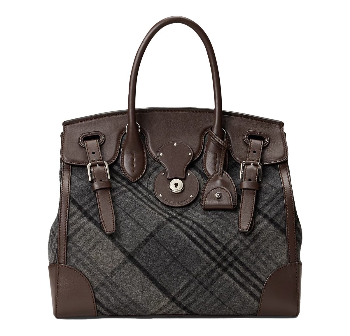 Ralph Lauren Soft Ricky 33 Plaid Wool Bag