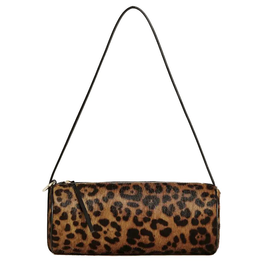 Reformation Leopard Cylinder Bag