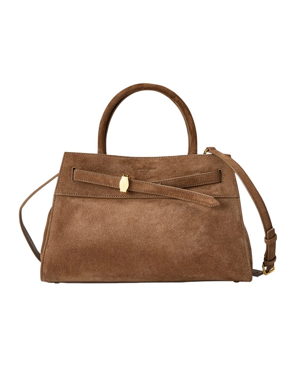 Veronica Beard Dash Belted Suede Top Handle Bag