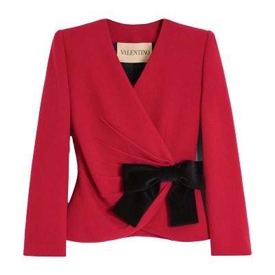 valentino Wool Crepe jacket with contrasting bow