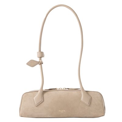 ALAI?A Le Teckel small leather trimmed suede shoulder bag