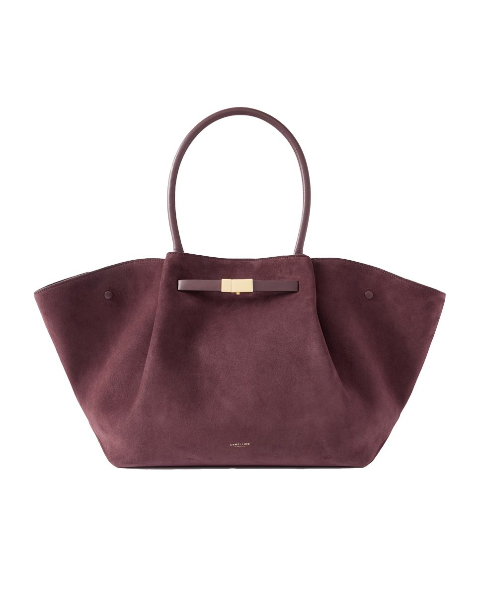 DEMELLIER New York large leather trimmed suede tote DEMELLIER New York large leather trimmed suede tote