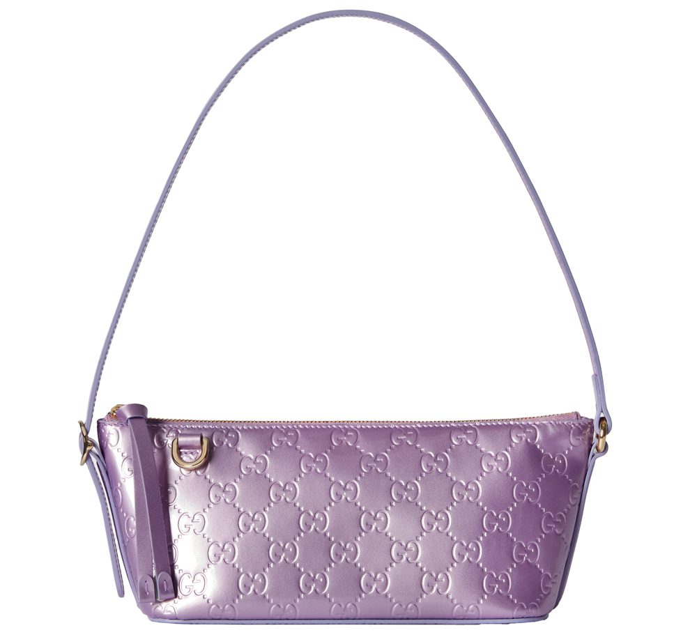 Gucci GG Emblem Purple Shoulder Bag