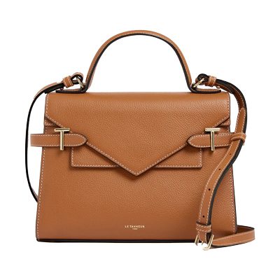 Le Tanneur Emilie medium handbag with double flap in grained leather