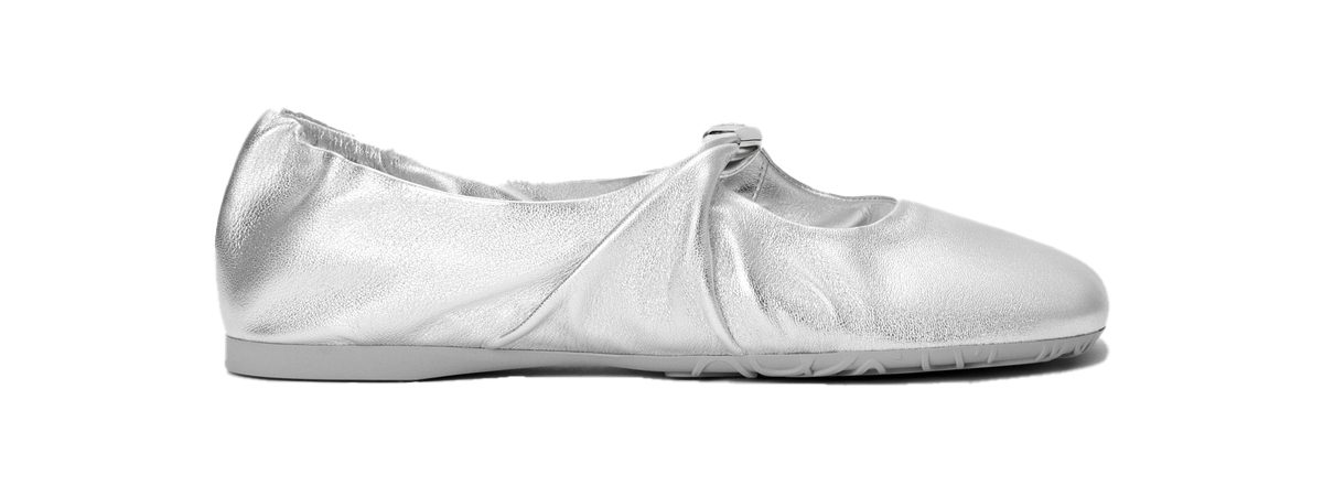 Loewe Pebble Soft ballerina in laminated nappa lambskin