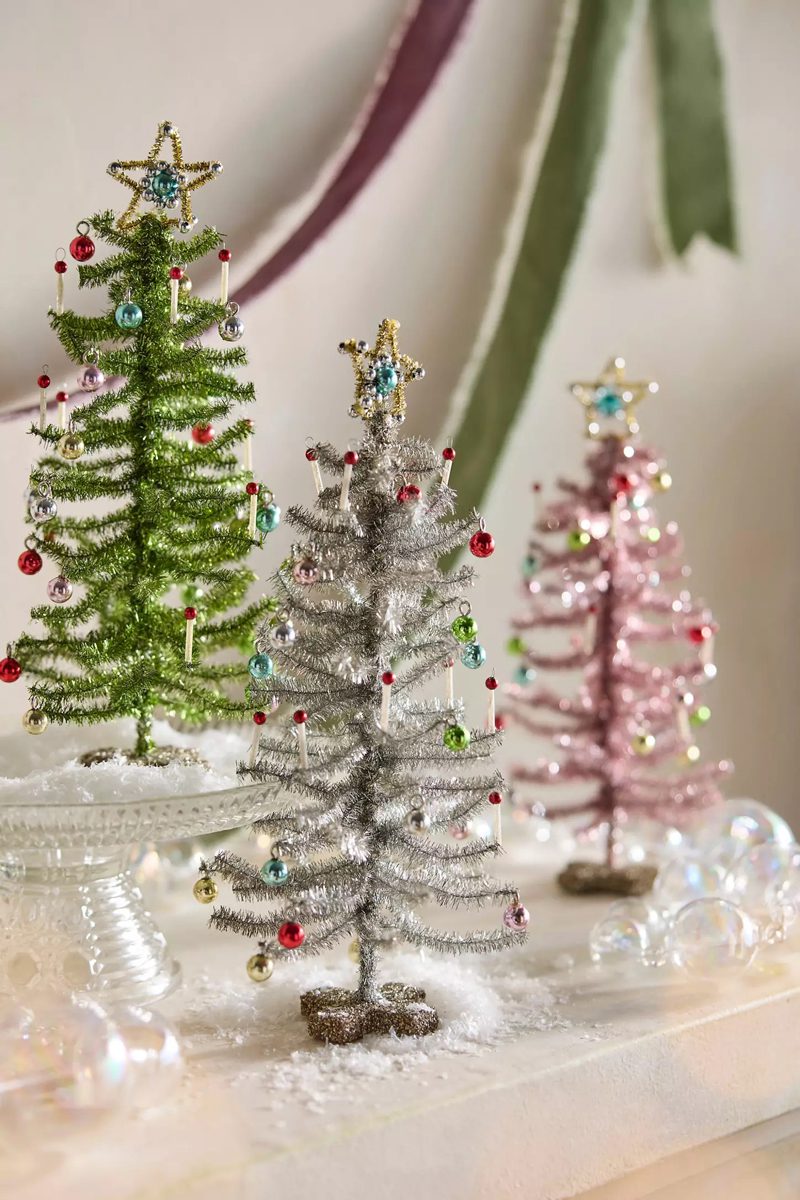 Mini Tinsel Candle Tree