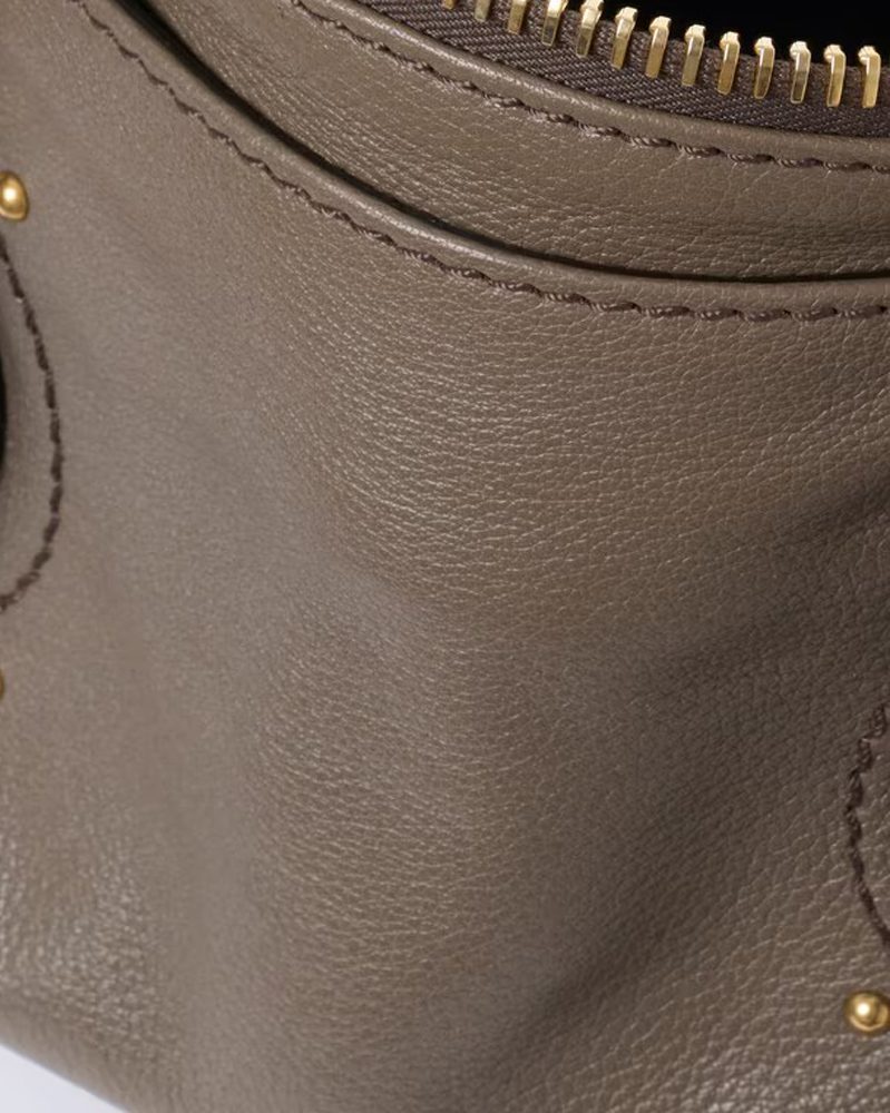 Paddington bag in grained leather flannel grey