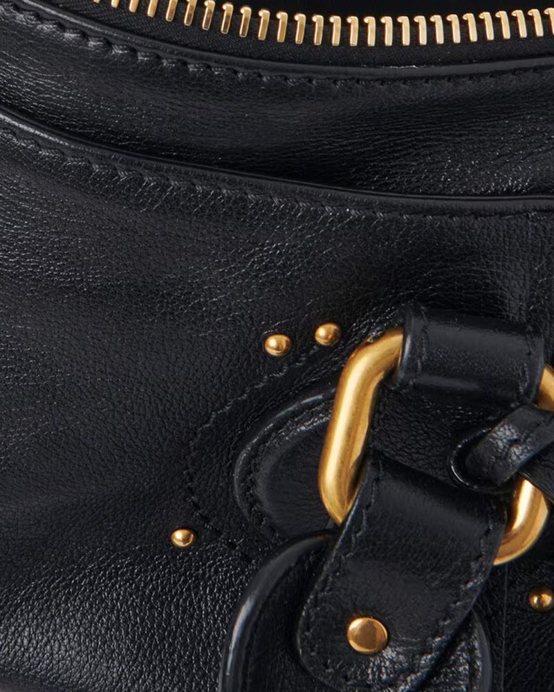 Paddington bag in grained leather in black