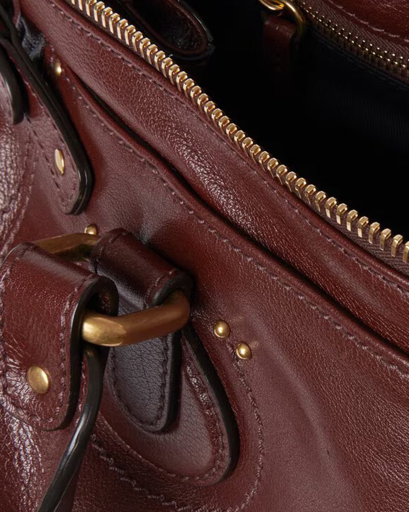 Paddington bag in grained leather in crafty brown