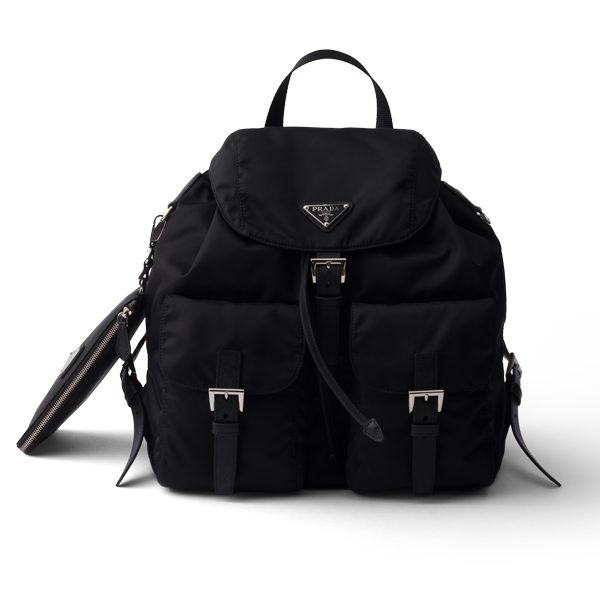 Playful Tricks Add a Whimsical Touch to the Iconic Prada Galleria This Season 7 Prada Medium Re Nylon backpack with pouch