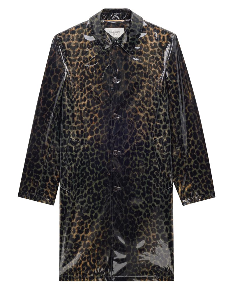 Saint Laurent Leopard Raincoat