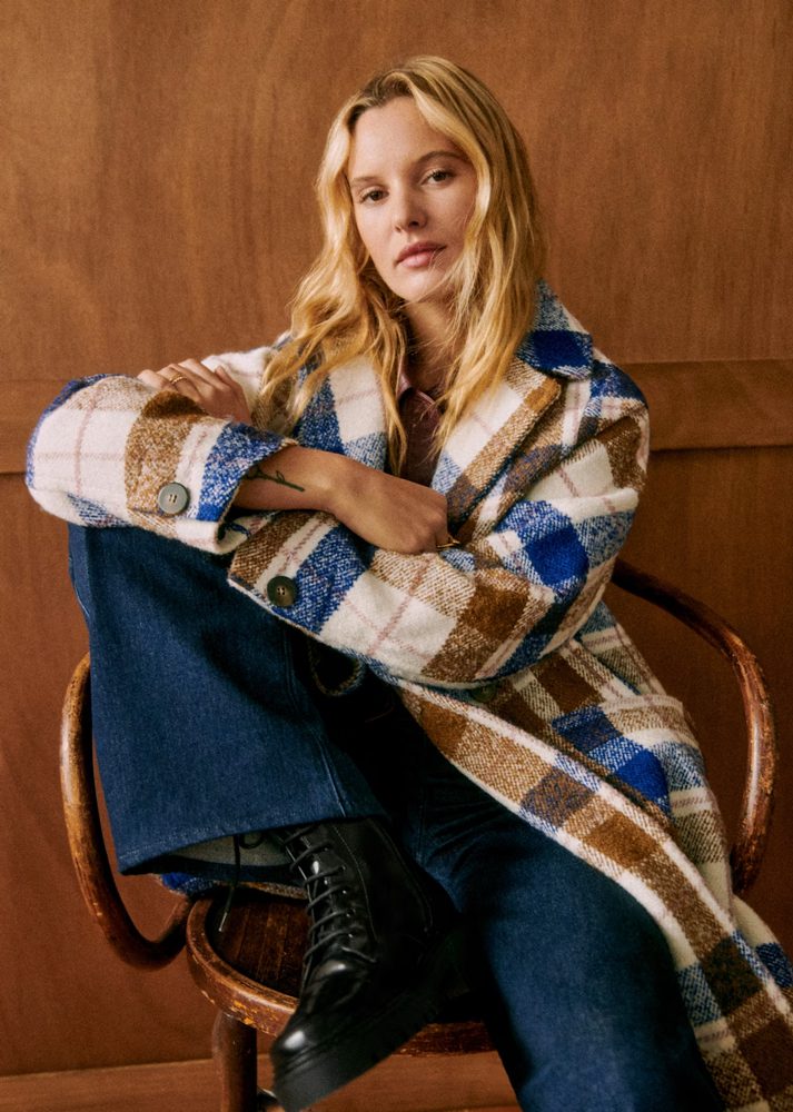 Sezane Plaid Coat