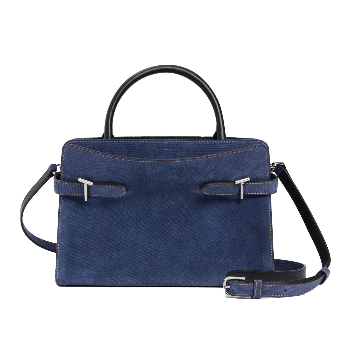 Le Tanneur medium handbag in denim effect suede leather