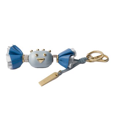 Prada Candy Plexiglas and leather key ring charm