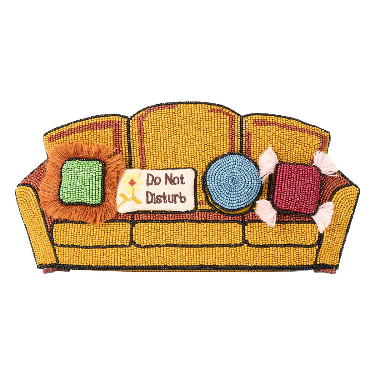 STAUD Beaded Couch Pouch Clutch Bag
