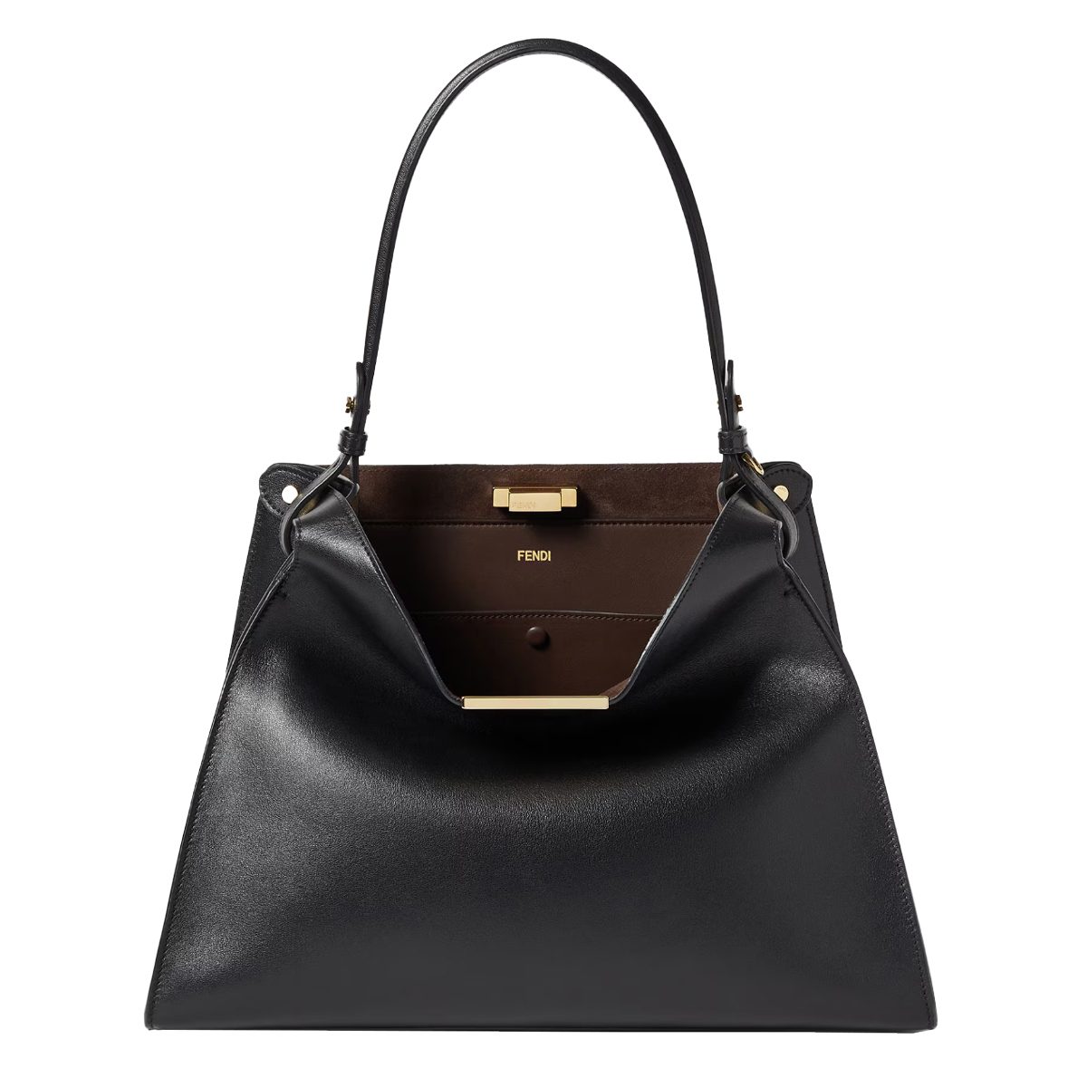 Fendi Way Medium Black leather and chocolate suede bag